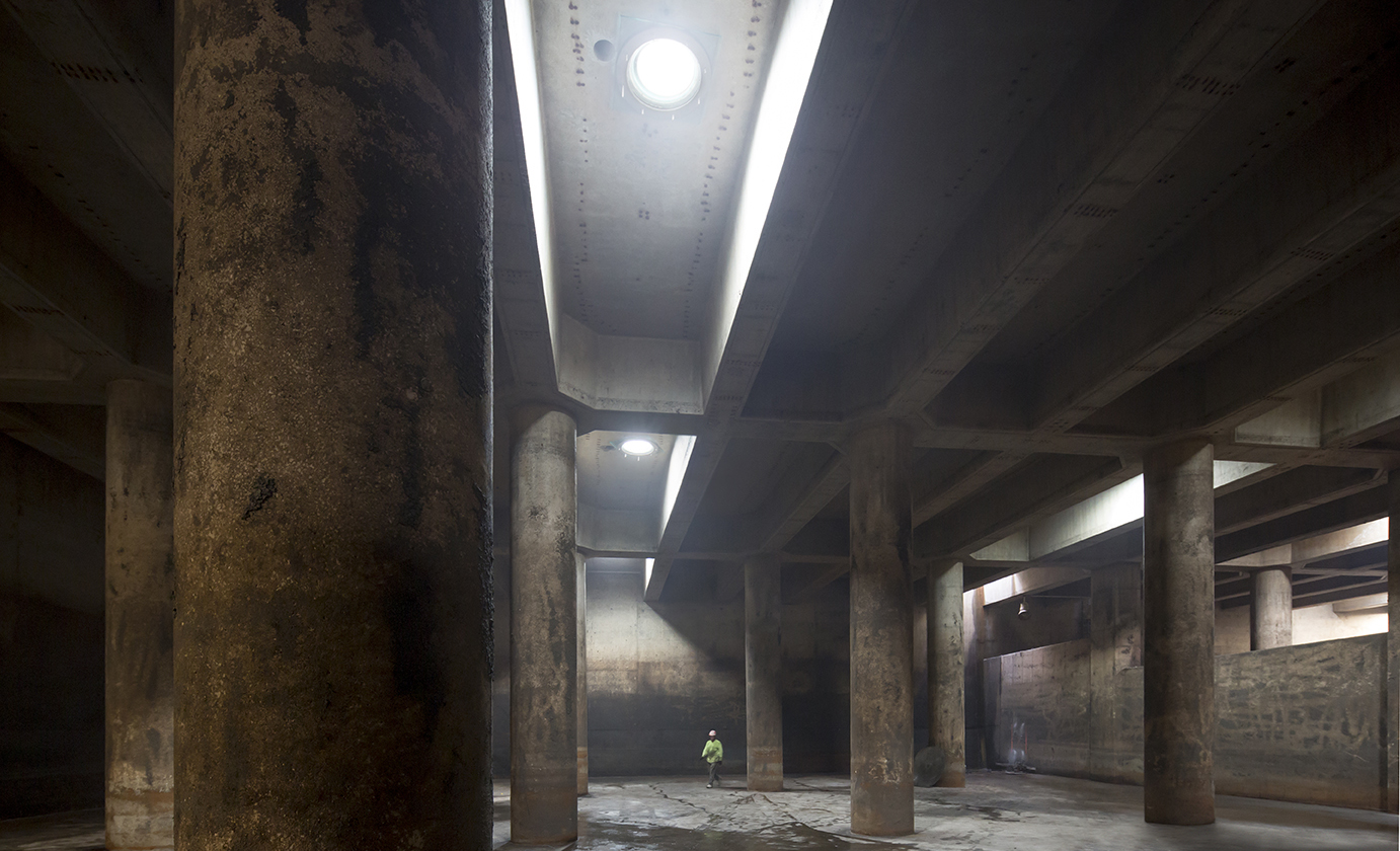 Underground retention tank brightened by Solatube Daylighting Systems