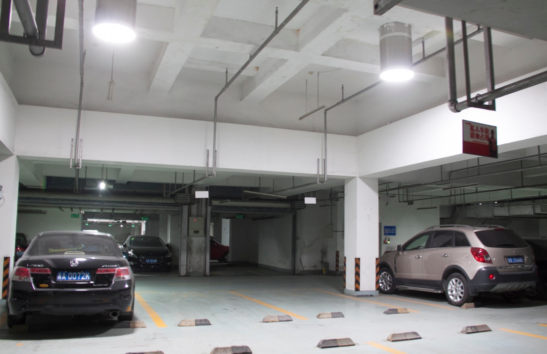 Underground car park brightened by Solatube Daylighting Systems