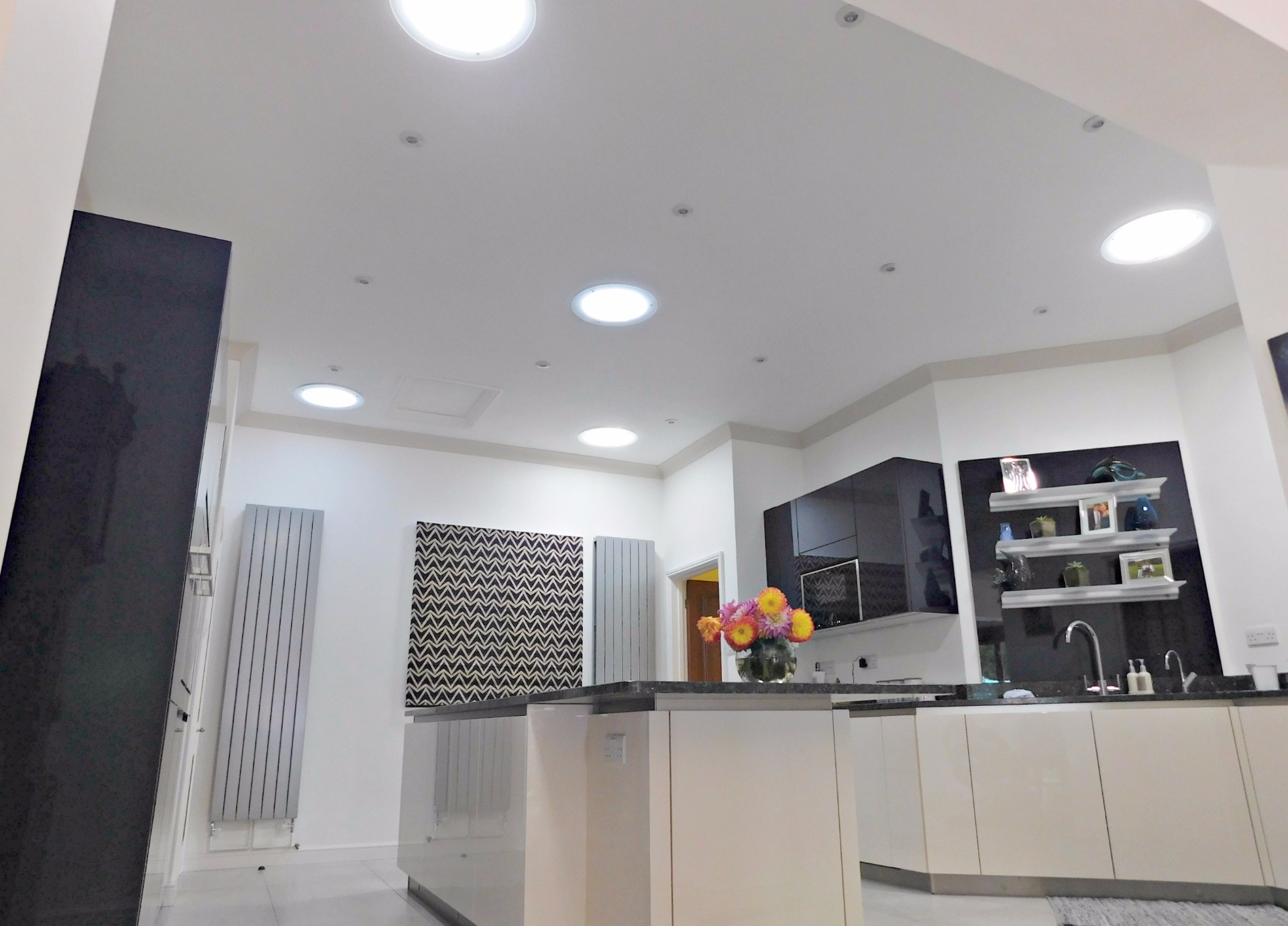 After the kitchen was built with 5 daylighting systems