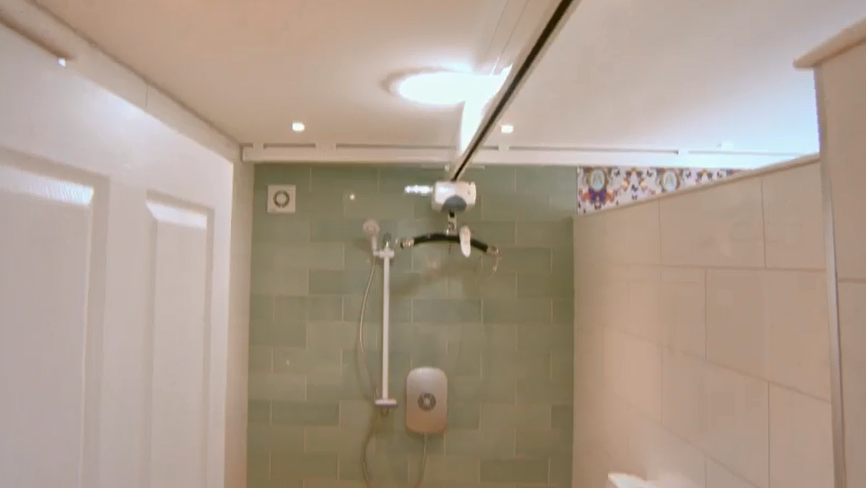 The Solatube daylighting system illuminates the new bathroom