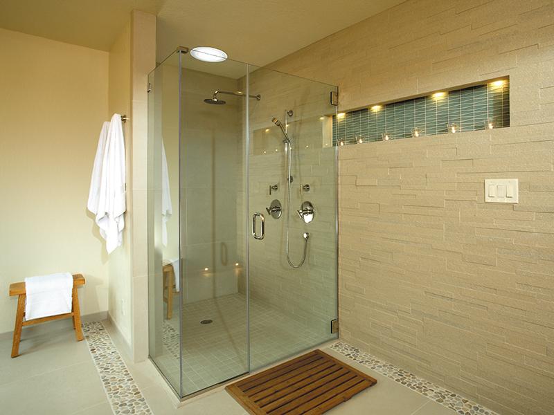 Bathroom example with 1 daylighting system installed above the shower